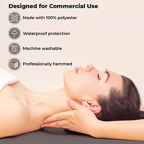 ForPro Professional Collection Waterproof Massage Table Cover, Protective Spa Treatment Sheet Set for Massage Tables, Machine Washable, Includes Massage Fitted Sheet and Face Rest Cover, Cool Grey - Image 4