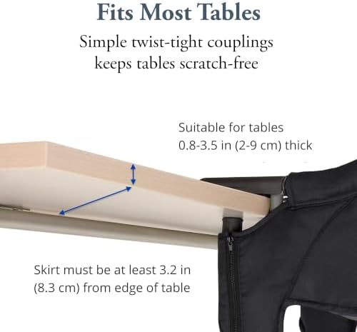 Inglesina Fast Table Chair, Cream - Portable Baby High Chair - for Babies & Toddlers up to 37 lbs - Collapsible Design - Fits Tables 0.8'' to 3.5'' Thick - Compact & Easy to Use - Travel Bag Included - Image 5