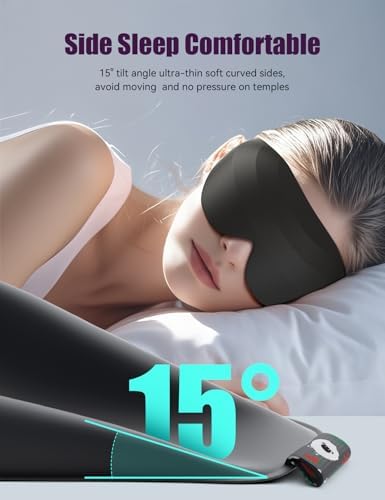 Sleep Mask for Side Sleeper Women Men, EVA BELLE Eye Mask for Sleeping Light Blocking, 3D Sleeping Mask Blackout, Soft Breathable Eye Shade Cover with Adjustable Elastic Strap for Travel Home Nap Rest - Image 5