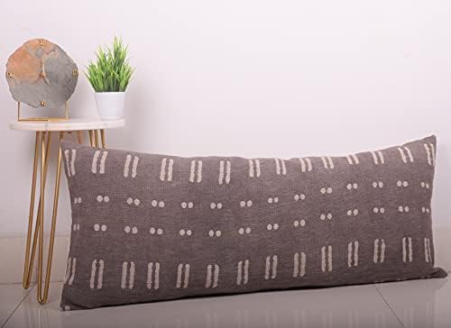 Trade Star Handloomed Cushion Cover Handmade Body Pillow Cover 100% Cotton Pillow Case Premium Quality Spring Pillow Shams Decorative Block Print Pillow Case (Grey Blossom 14X36 INCHES) - Image 3
