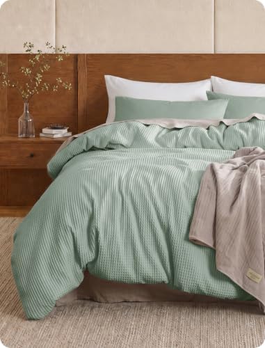 Bedsure PureWoven Cotton Waffle Weave Duvet Cover, King, Duvet Cover Only by Unknown