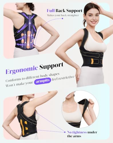 Posture Corrector for Women and Men, 5x Enhanced Support Back Brace, Small - Image 3