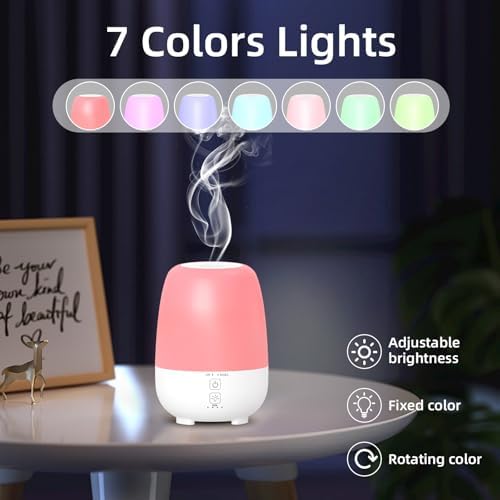 SEEDSEEL 150ML Rechargeable Battery Operated Essential Oil Diffuser,7-Hour Runtime with 7 LED Color Changing Lights Portable Cordless Aromatherapy Diffuser - Image 7