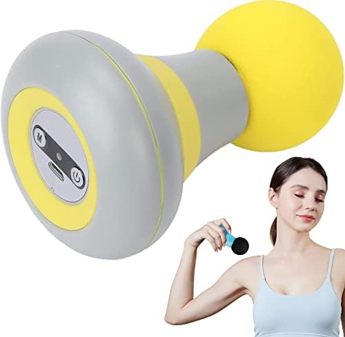 Mini Massage Gun, Portable Mini Massager USB Charging Electric Handheld Personal Massager with 6 Speed Vibration, Deep Tissue Muscle Massager Fascia Gun for Relaxation Muscles Relief Pain (Yellow) by Jocaluyia