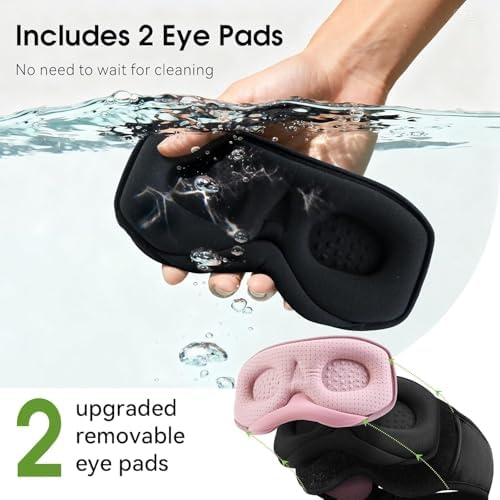 Sleep Mask with Bluetooth 5.4 Headphones, Removable 3D Eye Cups, Timing Sleeping Headphones for Side Sleepers, Wireless Music Eye Mask Speakers for Men, Women, Tech Gifts, Pink - Image 2