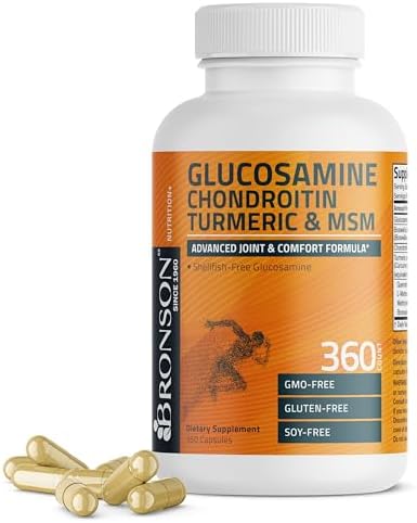 Bronson Glucosamine Chondroitin Turmeric & MSM Joint Support, 360 Capsules by Bronson