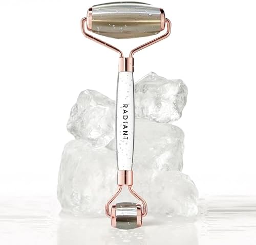 Ice Roller for Face, Dual-Head Stainless Steel, Rose Gold, Facial Massage Tool for Puffiness Reduction, Skin Tightening, Circulation by RadiantSkinEssentials