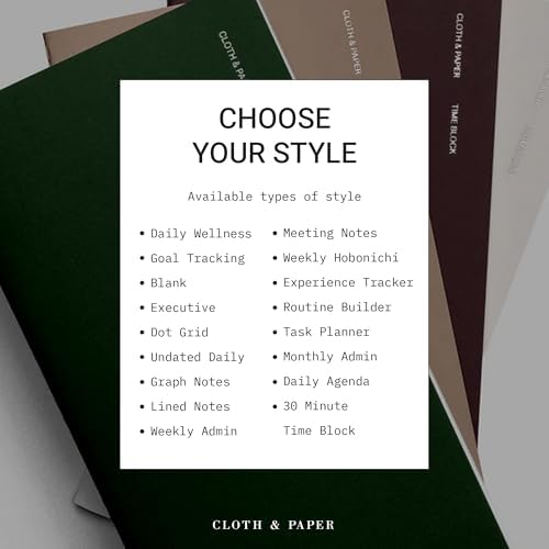 Cloth & Paper Travel Notebook | Undated Daily Planner – Leche | Pocket Plus Daily Planner 3.2" x 6" | Productivity Planner with Schedule, Priorities, Task Layout for Daily Planning – Soft Touch Cover - Image 6