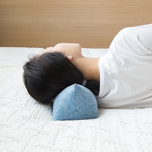 Buckwheat Neck Support Pillow Cervical Neck Cylinder Bolster Pillow,Buckwheat Hulls Adjustable Roll Pillow,Neck Pain Relief for Back and Side Sleepers Round Pillows for Lunch Break blue, 6*15 inch - Image 3
