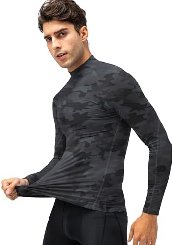 SPVISE Men's Compression Shirts Long Sleeve Mock Turtleneck Workout Tops - Image 6
