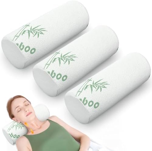 Bucherry 3 Pack Memory Foam Roll Pillow Neck Bolster, 15.75 x 5.91 Inches by Bucherry