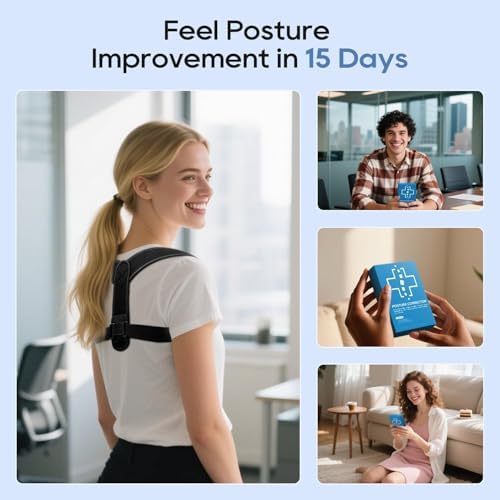 Posture Corrector for Women and Men, Adjustable Upper & Mid Back Brace for Neck, Shoulder & Back Support, Breathable Back Straightener for Pain Relief and Better Posture - Image 3