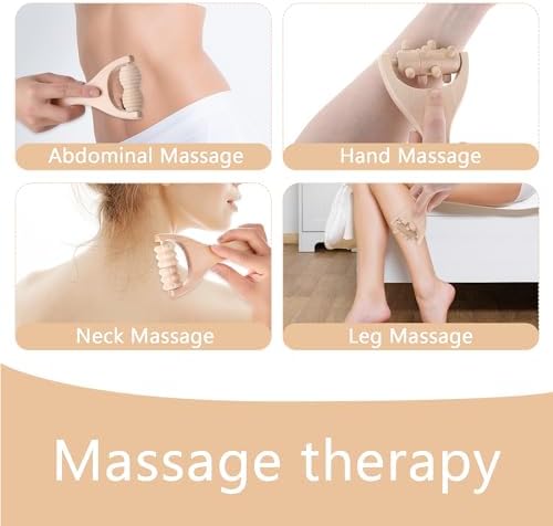 Abeillo 3Pcs Wood Therapy Massage Tools Wooden Massage Rollers, Hand Massage Tools Manual Muscle Roller Stick for Relaxes Thigh, Leg, Hands Full Body Muscle Men Women - Image 3