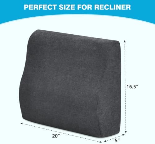 Back Support Pillow for Recliner Dual Layer Lumbar Support Pillow with Gel Memory Foam Ergonomic Orthopedic Lumbar Cushions for Elderly Lower Back Pain Relief Washable Cover Dark Grey - Image 5