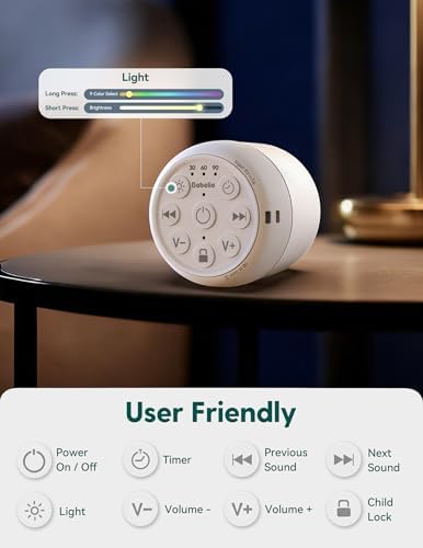 Babelio Pocket Glow White Noise Machine for Travel, 9-Color Light - Image 6