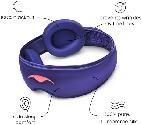 Manta Silk Sleep Mask – Premium 22 Momme Silk Eye Mask, Designed for Blackout Comfort, Breathable and Washable, Adjustable Fit (Purple) - Image 5