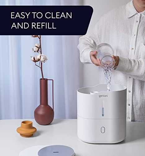 Top Fill Humidifier with Essential Oil Diffuser 2.5L for Home, Baby, Bedroom, Large Room & Indoor Plants, Small Cool Mist Air Humidifiers for Baby, Ultrasonic Quiet, Night Light (White) - Image 3