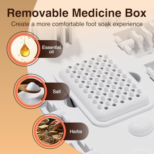 Collapsible Foot Spa Bath Massager with Heat, Foot Soaking Tub with Bubbles,Timer Temp Control,Red Light, Pedicure Foot Spa, 8 Shiatsu Rollers, Foot Bath Soak Tub, Gift for Men & Women - Image 5