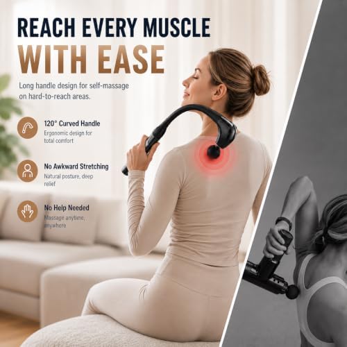 2-in-1 Detachable Muscle Massage Gun Deep Tissue with Extension Handle - Image 2