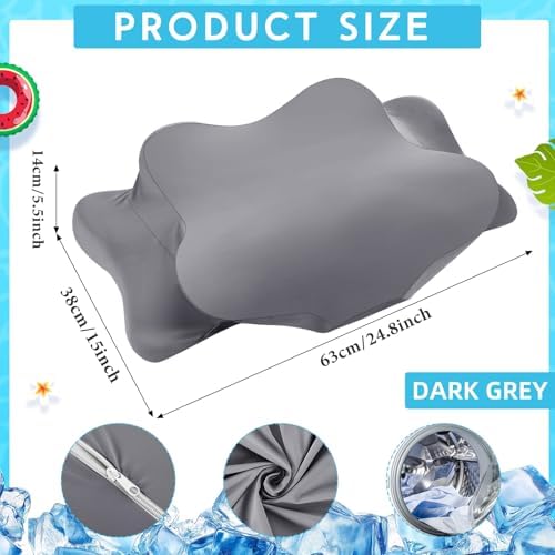 Hahafelt Cooling Cervical Neck Pillowcase,Dark Gray,Queen Size - Image 2