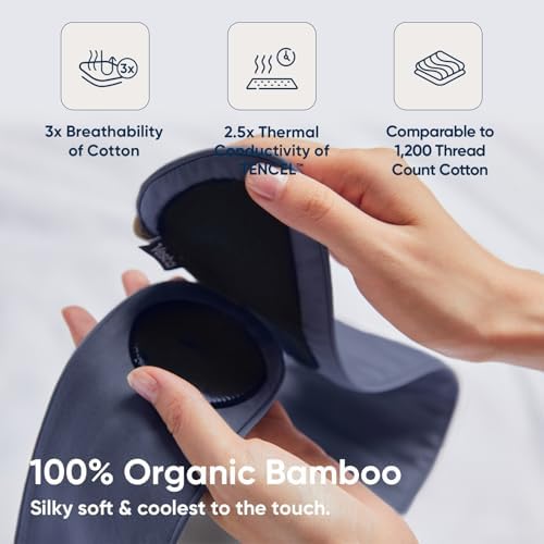 Vesta 100% Bamboo Viscose Sleep Mask, Silky Soft, Adjustable, Full-Size for Total Blackout, Perfect for Sleep, Travel & Nap, Includes Travel Bag and Gift Box (Pacific Blue, Pack of 1) - Image 3