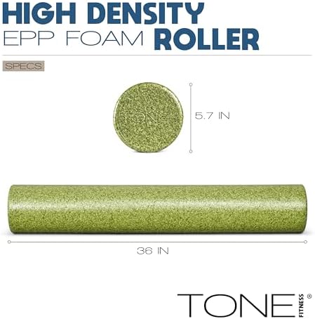 Tone Fitness High Density EPP Foam Exercise Foam Roller for Yoga, Pilates, Stretching, Massage, and Recovery | Multiple Sizes and Colors - Image 4