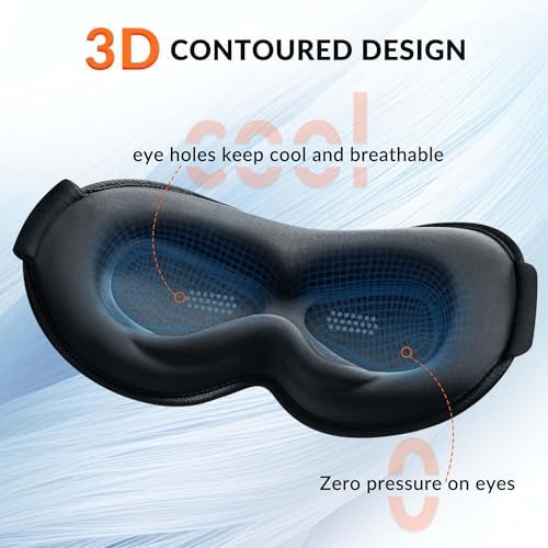 Blackout Eye Mask for Sleep, Women Men Sleeping Mask for Lash Extensions, 3D Contoured Eye Cover for Side Sleepers, FACEMOON Blindfold with Magnetic Blackout Strip, Travel, Night, Airplane - Image 5