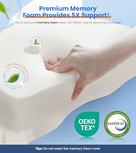 Ultra Pain Relief Cooling Pillow for Neck Support, Adjustable Cervical Pillow Cozy Sleeping, Odorless Ergonomic Contour Memory Foam Pillows, Orthopedic Bed Pillow for Side Back Stomach Sleeper - Image 6