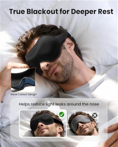 3 Pack Sleep Masks for Side Sleepers, True Blackout 3D Eye Mask for Sleeping, Zero Eye Pressure, Lash-Friendly, Adjustable Soft Eye Cover for Women Men, Travel Night Blindfold - Image 2