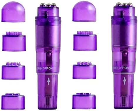 Mini Portable Small Massage Tool 4 Heads Massager Pocket for Women Neck Shoulder Face Back Foot Muscles (2PK Purple) by Gajoin