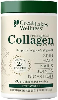 Great Lakes Wellness Collagen Peptides Powder, Unflavored, 10 oz by GreatLakesWellness