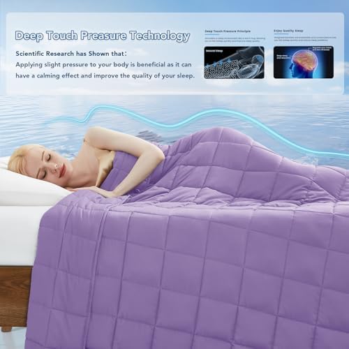Topcee Weighted Blanket for Adults (15 lbs, 48" x 72") Twin Size Soft Cooling Heavy Blanket Sleeping, Apply to 130-160 lbs Body, Thick Breathable Blanket with Glass Bead, Easy Care - Image 3