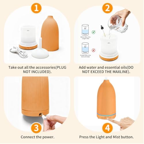 URPOWER 100mL Essential Oil Diffuser with Auto-Off and Ultrasonic Cool Mist - Image 7