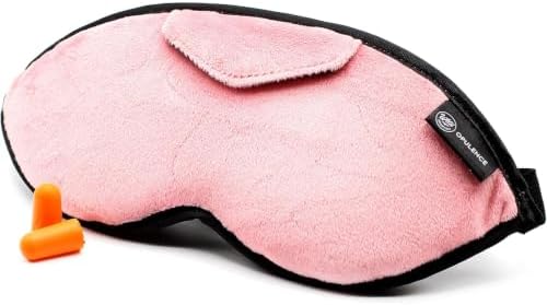 Opulence Plush Sleep Mask Peacefully Pink | Eye Mask - Earplugs Travel Set by WildEssentials