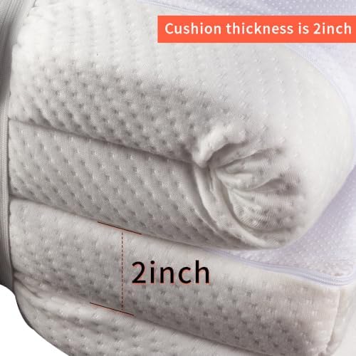 White Lash Bed Topper Memory Foam, 73x24x2 inch, Removable Cover, Non-Slip, For Massage & Beauty - Image 6