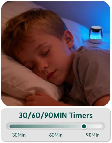 Babelio Pocket Glow White Noise Sound Machine - Upgraded 7 Color Night Lights, 20 Non-Looping Sounds, Timer & Memory Function, Portable for Adults & Babies, White - Image 6