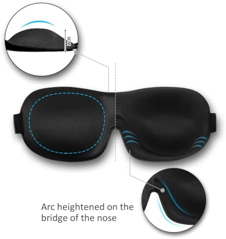 Sleep Mask Invisible Alar Deep Orbit 3D Eye Mask Ultra Lightweight & Comfortable Sleeping Mask for Travel, Nap Shift Works 3 Pack - Image 2