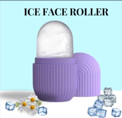 Silicone Ice Face Roller for Skin Care – Reusable Cooling Facial Ice Roller for Puffiness, Dark Circles & Soothing Skin – BPA-Free Soft Silicone Ice Mold (Purple) - Image 2
