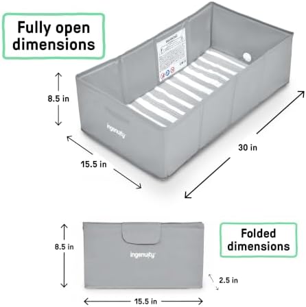 Ingenuity Tuckaway Toddler Folding Tub, Converts Shower to Tub, Folds to Store, Easy to Clean, No Assembly Required, Portable Baby Bathtub for Travel, 12M-5Y, Gray - Image 3