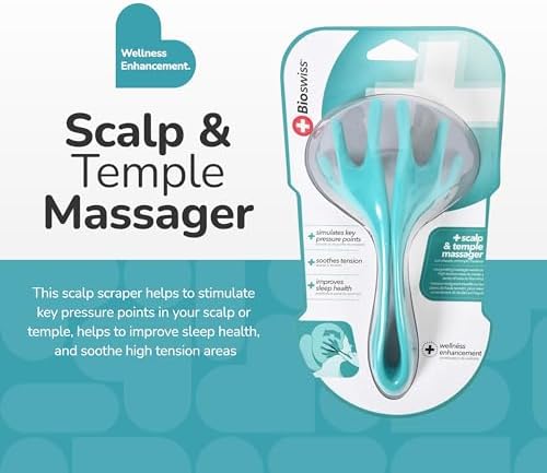 BioSwiss Head Massager, Handheld Scalp and Temple Tingler and Scratcher, Relaxing Hair and Head Stimulation Tool - Image 2