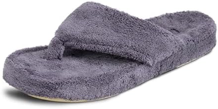 Acorn Women's Spa Thong Slippers with Cloud Contour Comfort - Arch Support and Plush Fluffy Terry Lining, Perfect for Beach, Camping, Poolside, or Bathroom Wear by AcornFootwear
