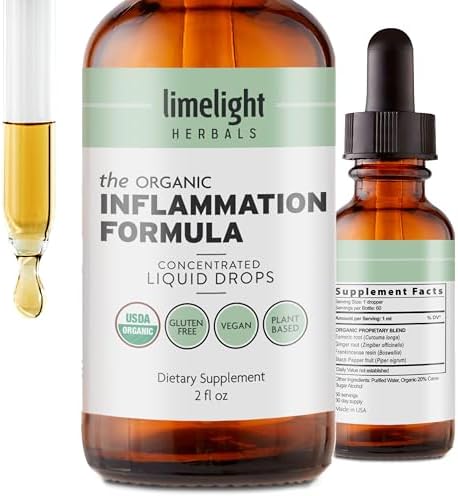 Organic Inflammation Formula | Liquid Turmeric Curcumin, Boswellia & Ginger by LIMELIGHTHERBALS