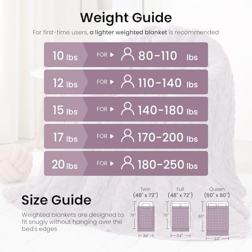 Drewin 20lbs Weighted Blanket Queen Size for Adults,Purple,60 x 80 inches - Image 5