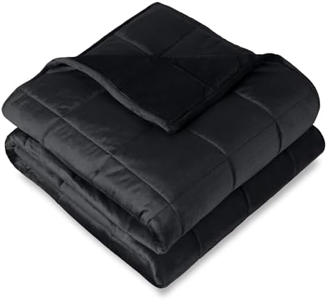 Bare Home Minky Fleece Weighted Blanket (Black, 40"x60" 7lbs) by BareHome