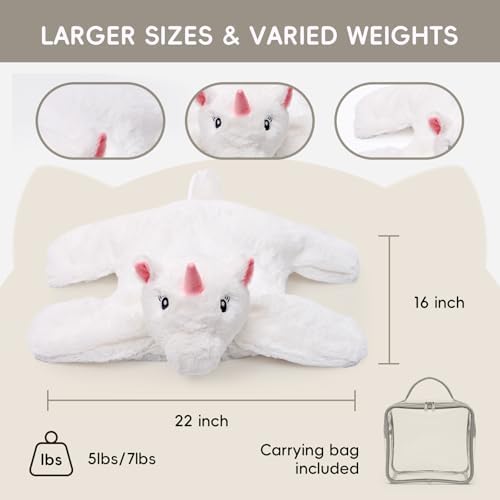 L'AGRATY Weighted Lap Pad for Kids 5 lbs, Sensory Needs Weighted Stuffed Animals Lap Blanket Soft Plush Hugging Sensory for Kids Teen Adults Removable Washable Cover - Image 3