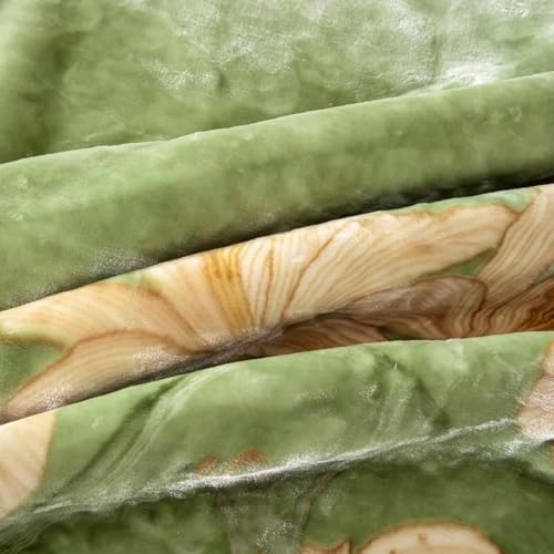 Thick Winter Fleece ​Blanket,King Size Korean Mink Throws Blanket for Bed,Silky Soft and Warm,2 Ply Reversible Raschel Bed Blanket,Green,220x240cm 11LB/5kg. - Image 7