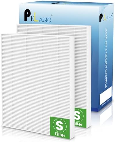 2 Pack C545 HEPA Replacement Filter S Compatible with Winix C545, B151, P150, 9300, Hepa Filter S, Part Number 1712-0096-00 and 2522-0058-00 by Pelano