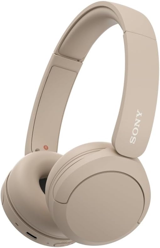 Sony WH-CH520 Wireless On-Ear Bluetooth Headphones with Mic, Cappuccino | Comfortable Lightweight Design, Up to 50 Hrs Battery with Quick Charging, Multipoint Connection, Clear Calls, Swivel design by Unknown