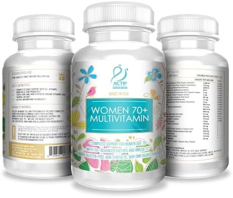 ACTIF Organic Multivitamin for Women Age 70+ with 20+ Advanced Factors and Omega-3, Non-GMO, Made in USA, 90 Count - Image 4