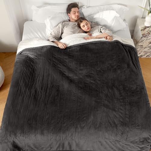 ESTINGO Electric Blanket Queen Size, 84"x90" Queen Heated Blanket with Dual Control of 5 Heating Levels & 10 Hours Auto Off, Fast Heating Blanket for Home Bedding Use, Dark Gray by ESTINGO-EnjoyToastyWarm